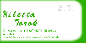 miletta torok business card